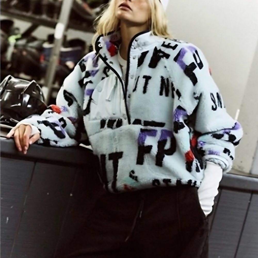 Free People Hit The Slopes Printed Pullover Stand Out Never Still